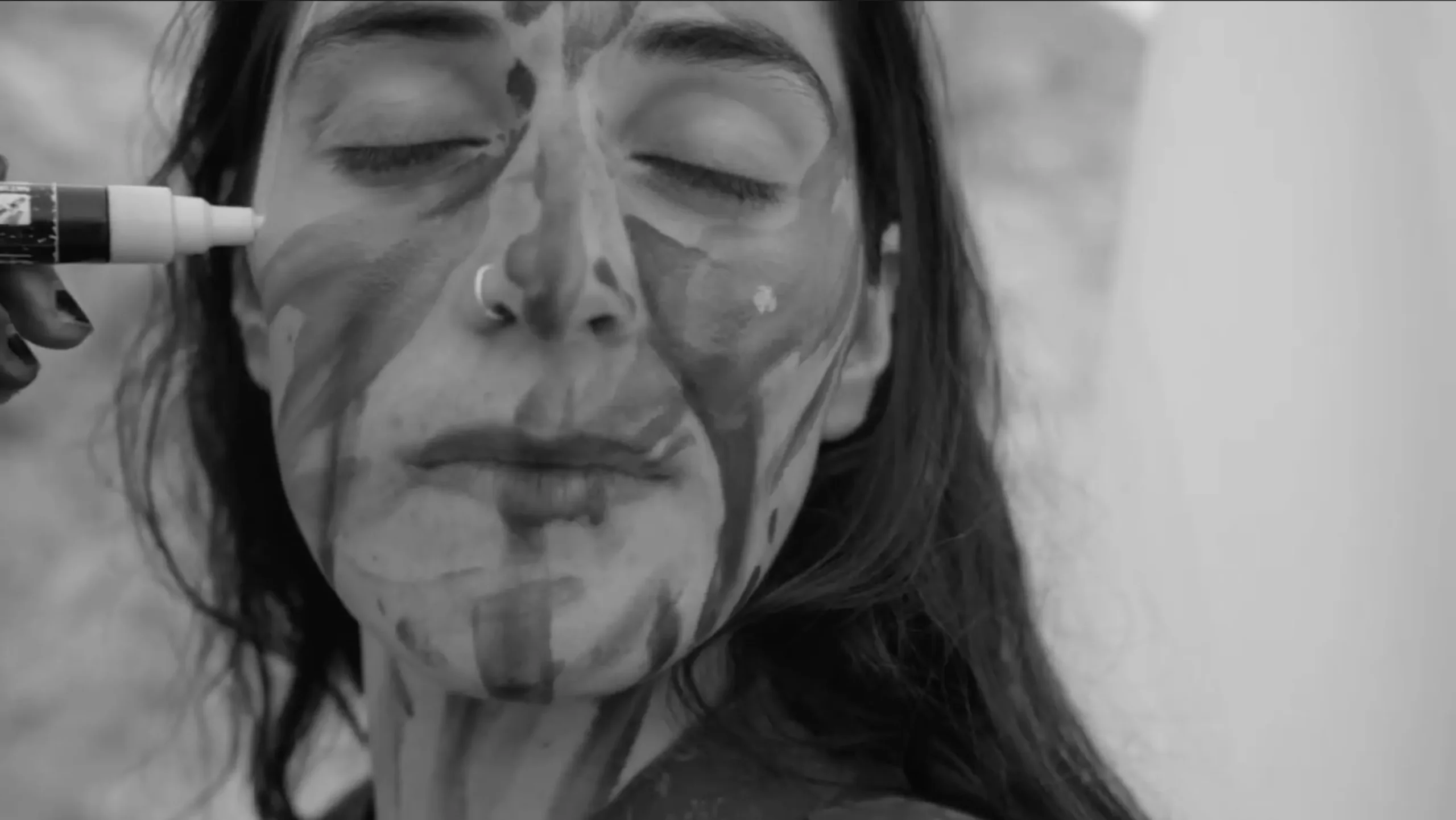 Eva Moro painting her own face — Lost